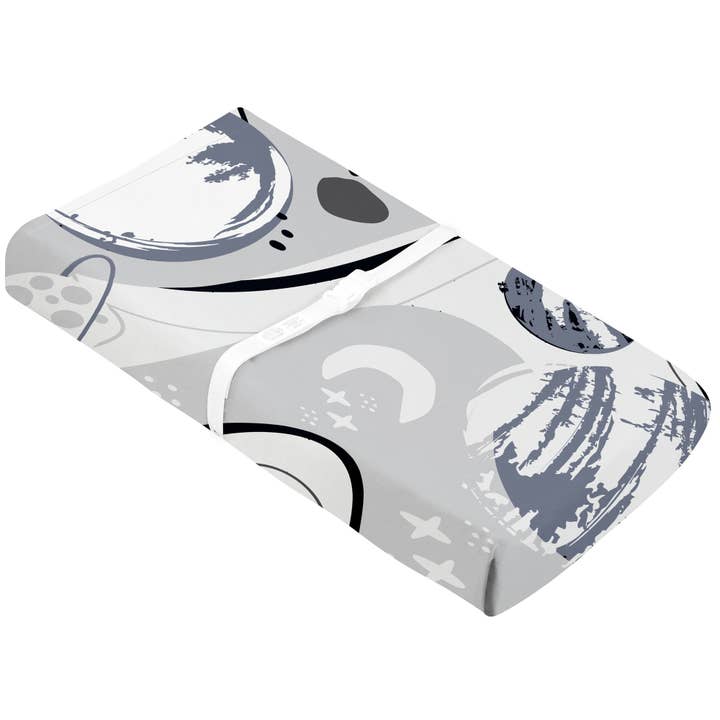 Percale Changing Pad Cover - Space Blues for wholesale by Kushies Baby