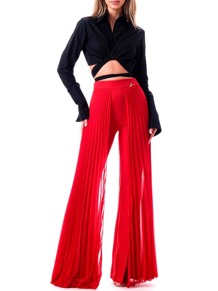 ANTONIA NAE LONDON - Vente Pantalon – femme - Pantalon avec mousseline plissée sur les côtés7