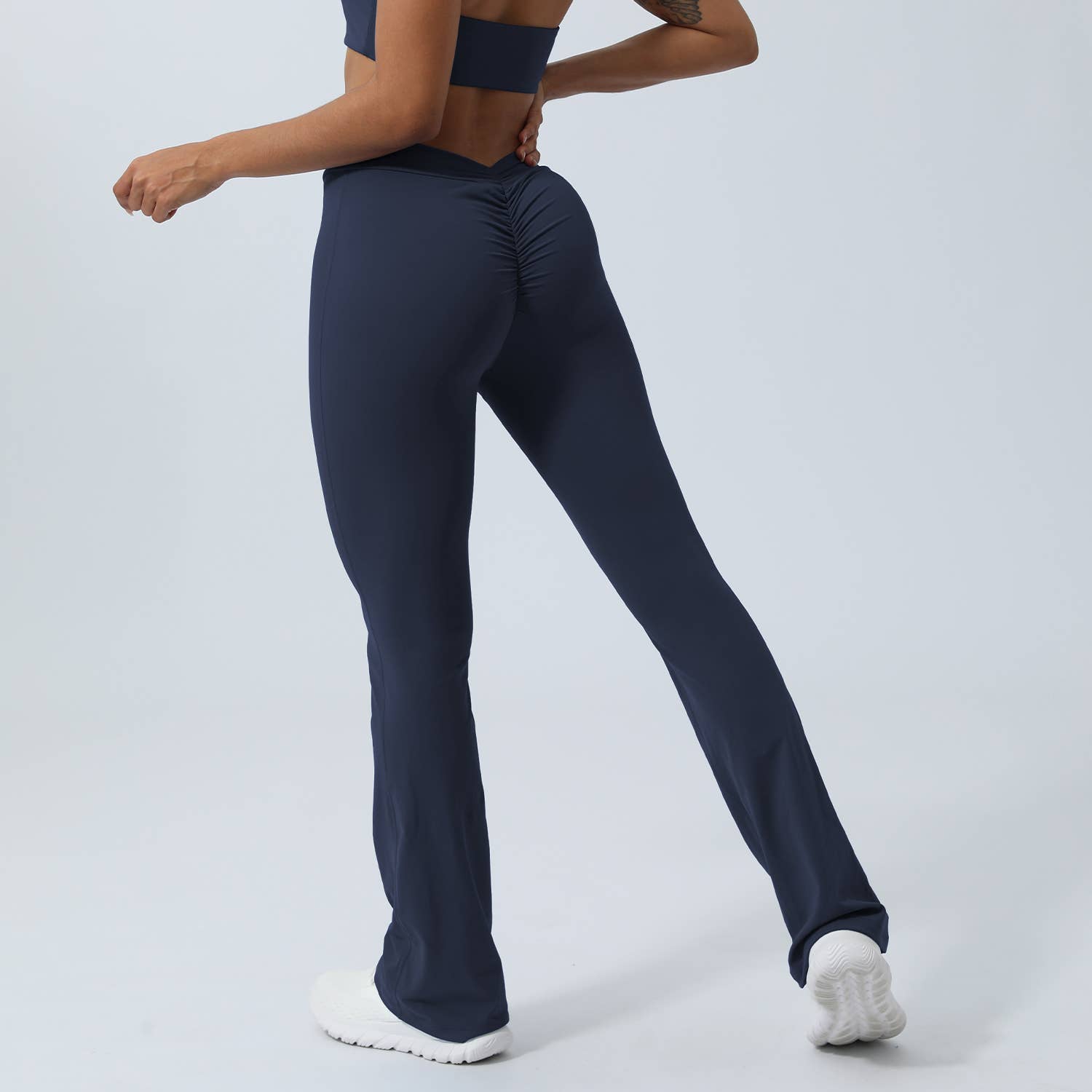 Sodalemon - Vente Pantalon de sport – femme - Legging de yoga pour femme à taille croisée et jambes évasées3