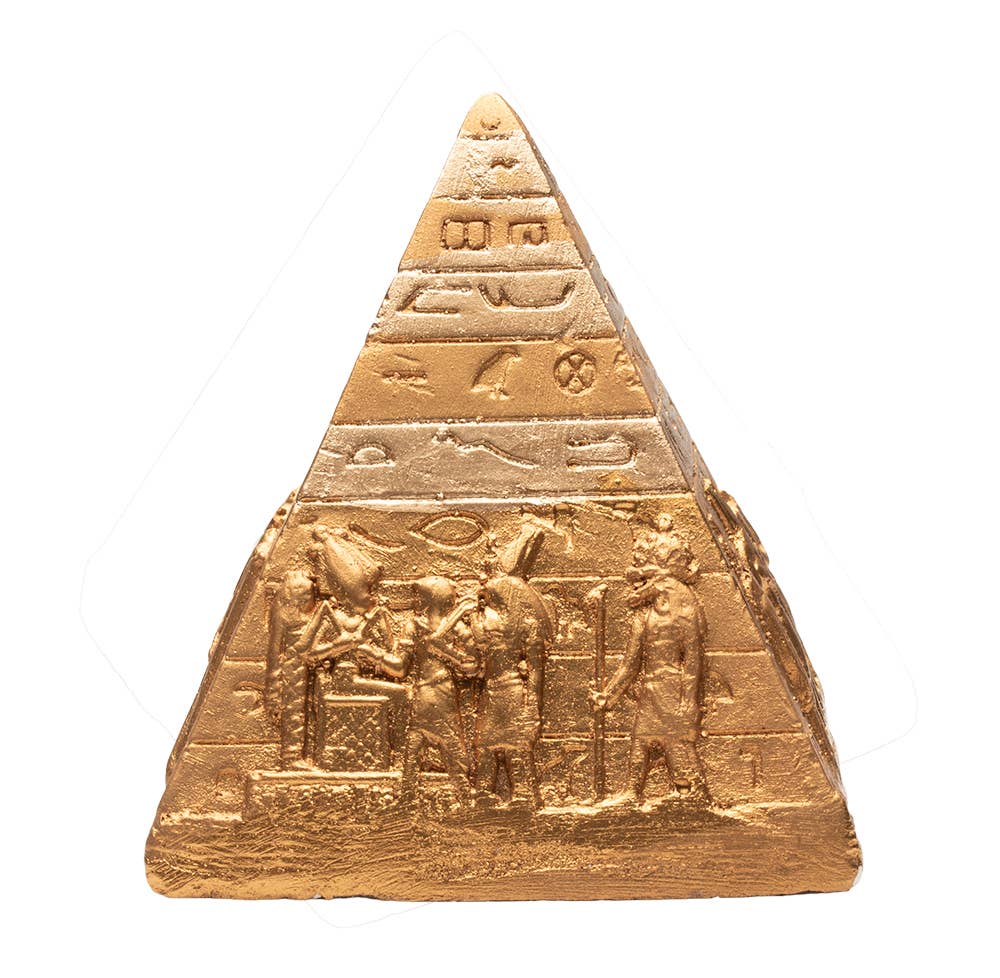 Discoveries, Inc. – Großhandel Dekofigur – Ägyptische Pyramide aus Gips in Gold - 7,6 cm5