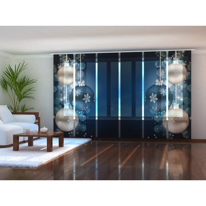 Lot de 6 rideaux à panneaux Blue Shine pour le Nouvel An pour la vente par IlyDecor