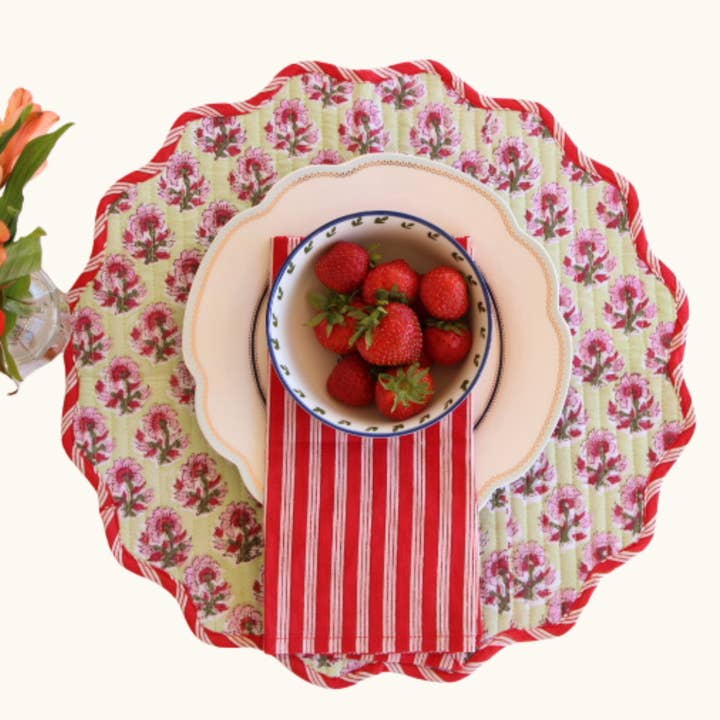 Vintage Blossom - Quilted Cotton Placemats (Set of 4) for wholesale by House of Alaan