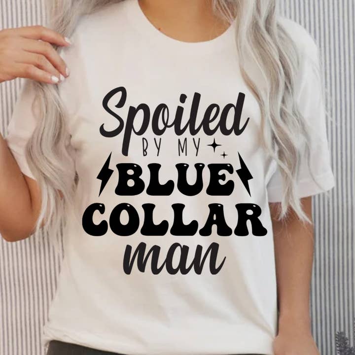 Viziata dal mio uomo operaio T-Shirt per la vendita all'ingrosso da parte di LeeAnn’s Custom shirts & more