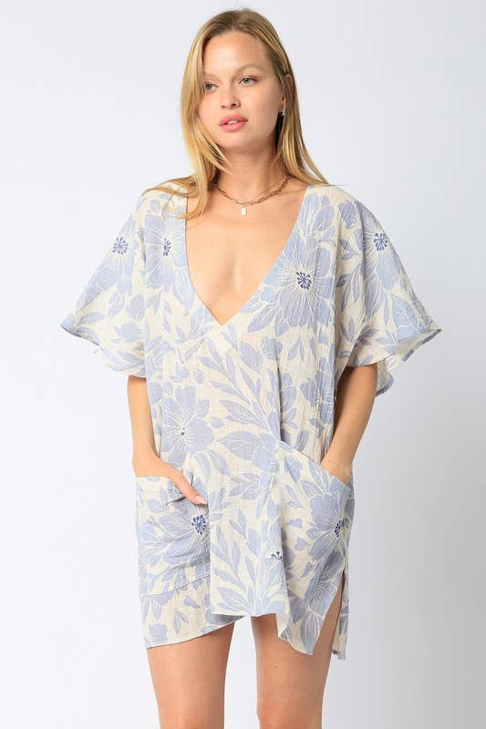 Blue Gauze Cover Up for wholesale on Faire0