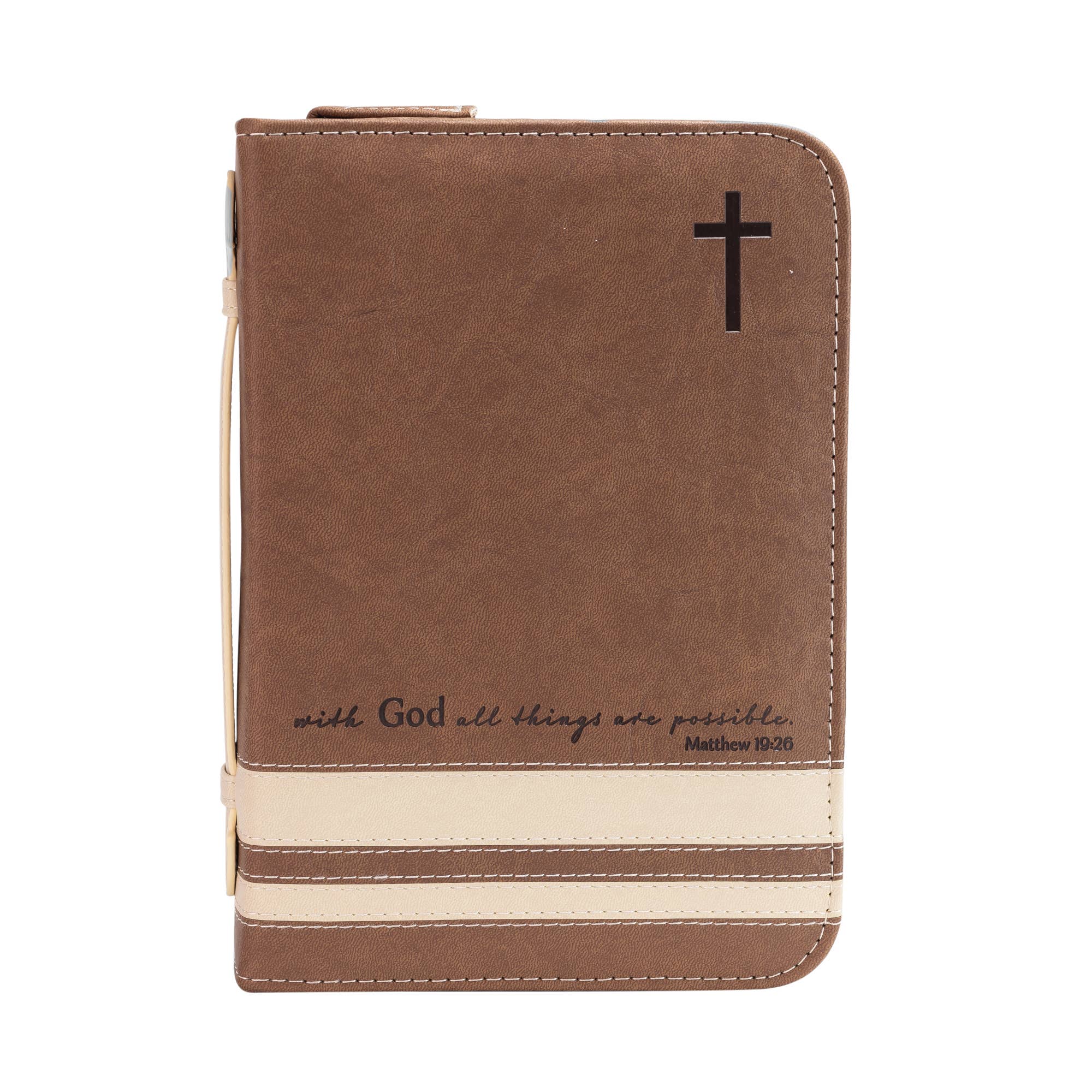 Divinity Boutique - Wholesale Bible Cover - Bible Cover - Brown All Things, Matthew 19:261