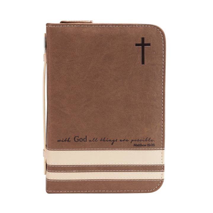 Divinity Boutique - Wholesale Bible Cover - Bible Cover - Brown All Things, Matthew 19:261