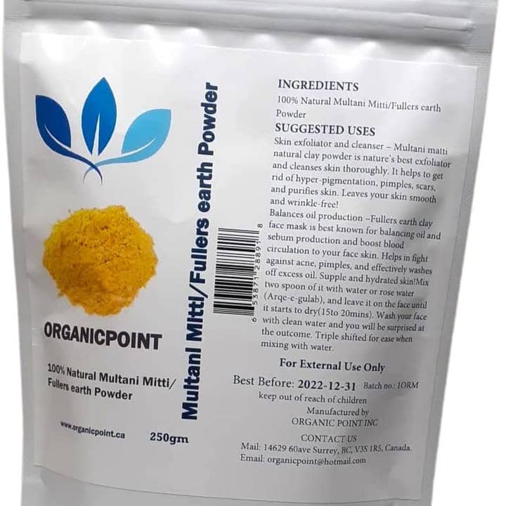 ORGANICPOINT - Wholesale Skincare Face Mask - ORGANICPOINT Natural Multani Mitti/Fullers earth Powder