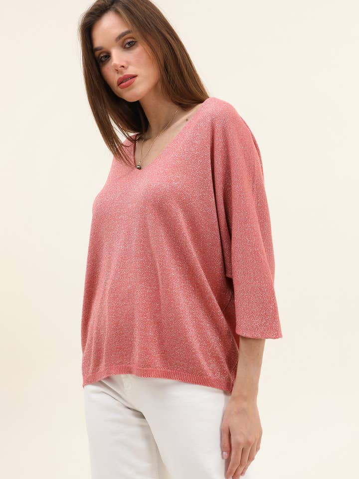 MOONSUN - Wholesale Knit Sweater - Women's - Lurex modal fine sweater #9517