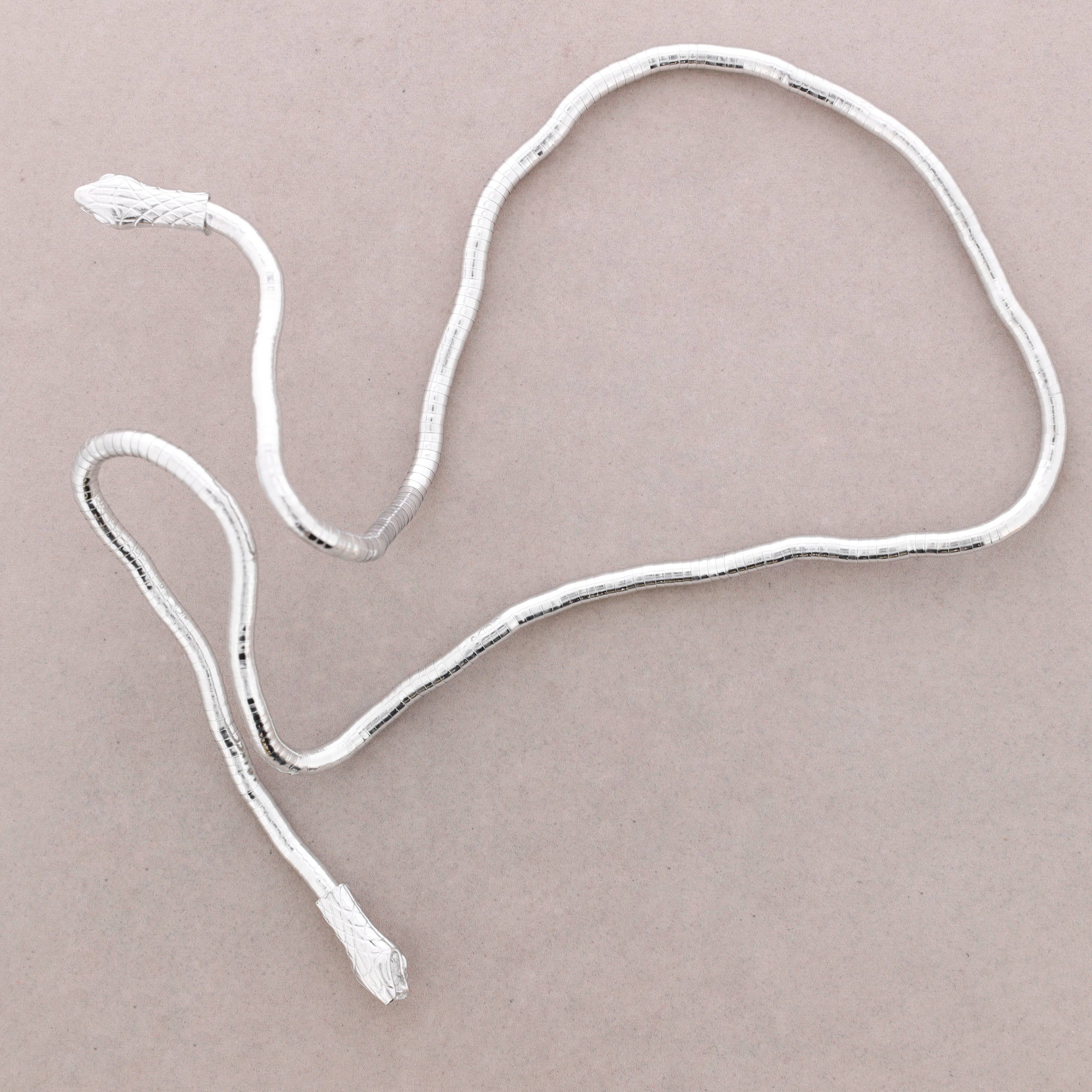 Sonata - Wholesale Snap Jewelry - Open Flexible Snake Metal Necklace2