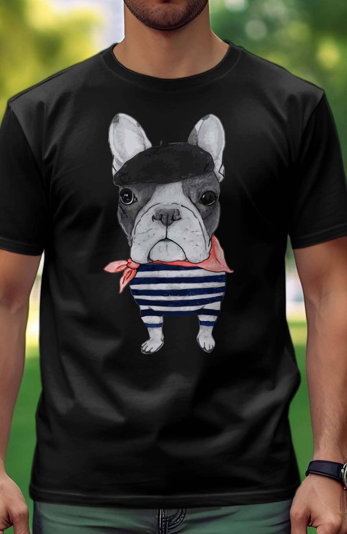 IALD - Wholesale Screen Printed T-Shirt - Men's - Men's T-shirt French Dog3
