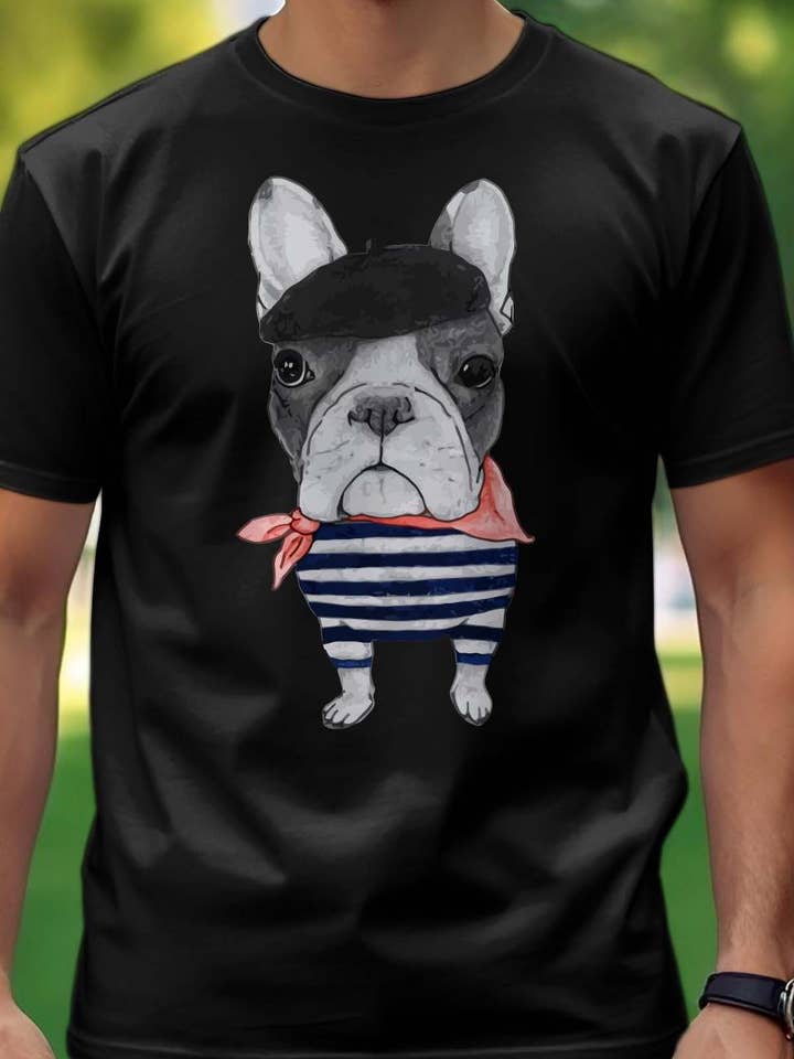 IALD - Wholesale Screen Printed T-Shirt - Men's - Men's T-shirt French Dog3