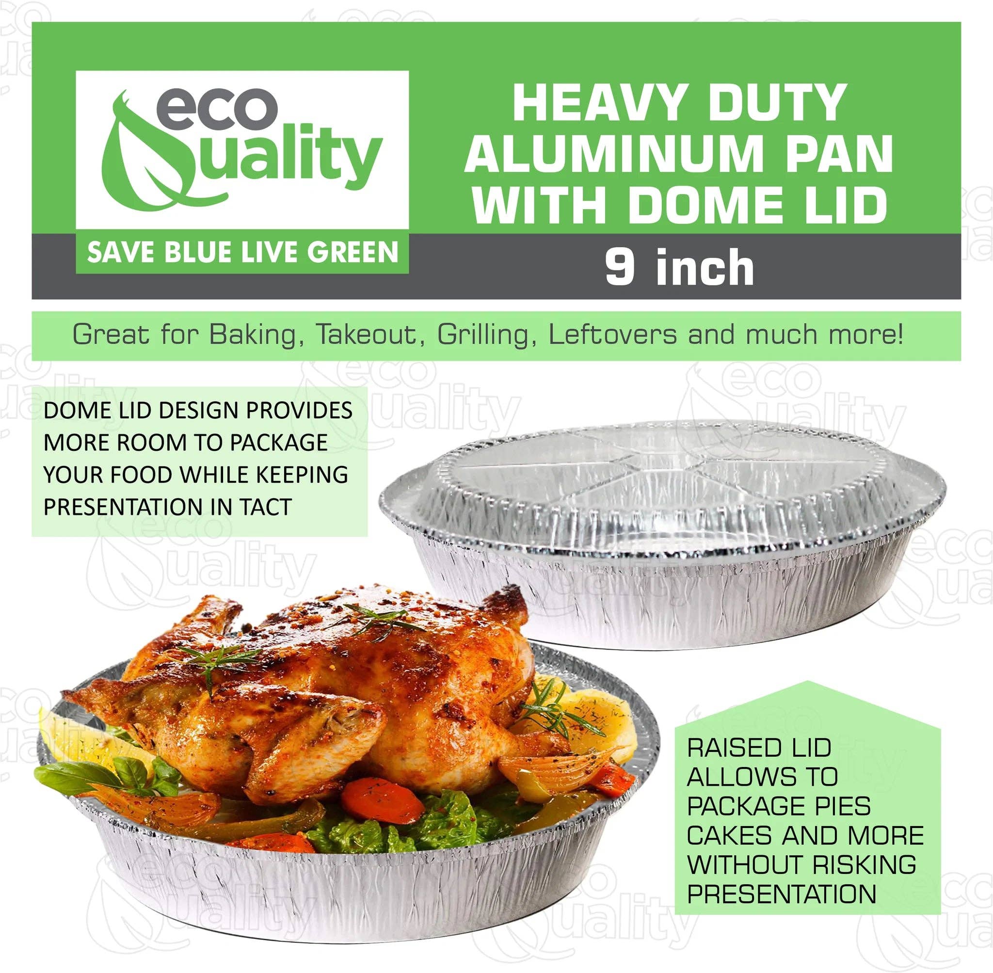 EcoQuality - Wholesale Food Storage Container - 9" Disposable Round Aluminum Foil Food Pans5