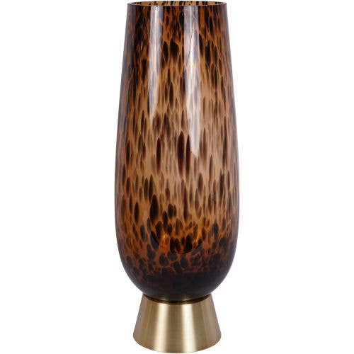 Savanna Glass Vase with Brass Base 50cm for wholesale by The Libra Company