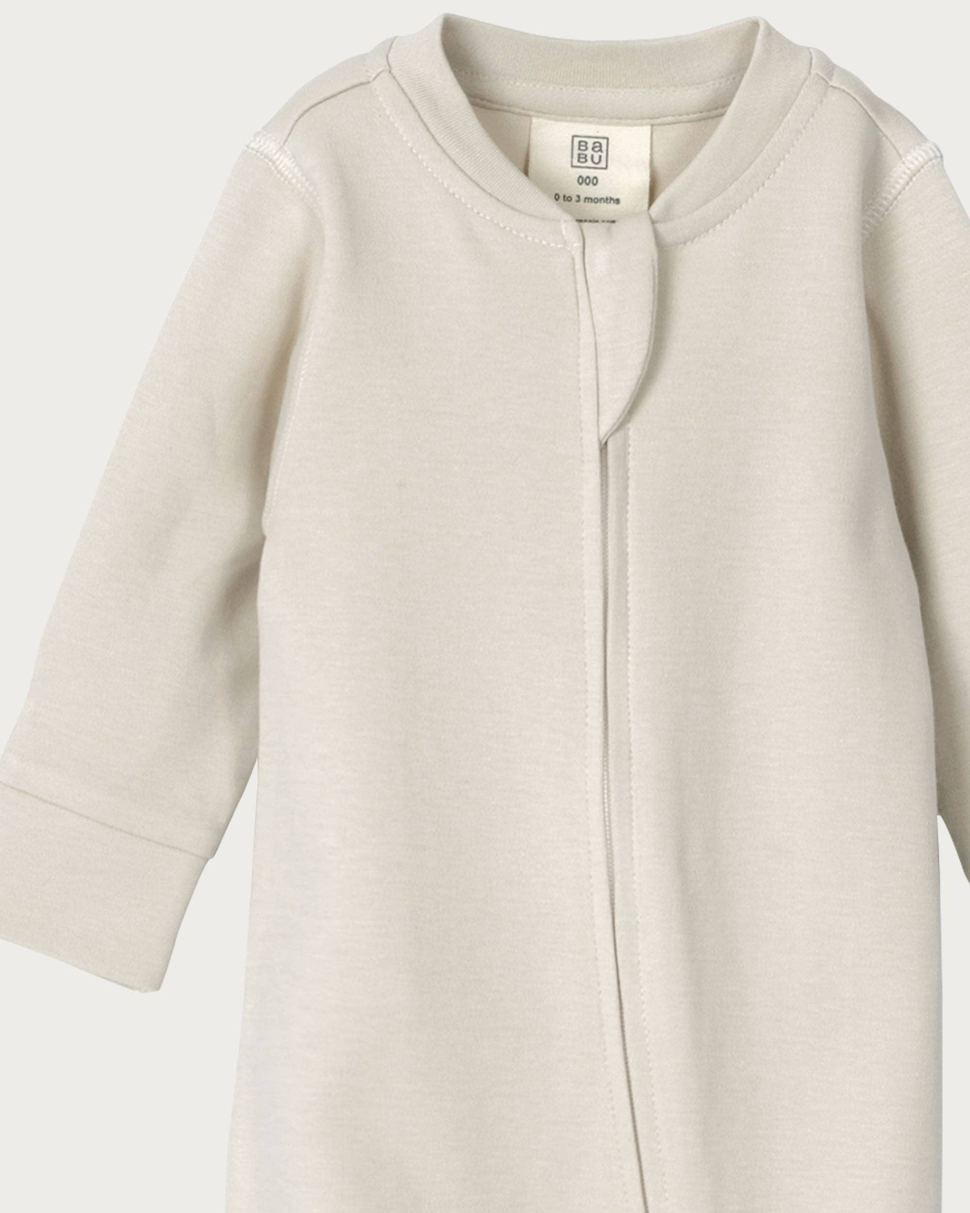 Babu - Wholesale Jumpsuit – Baby - Footed Onesie Zipsuit - Oat1