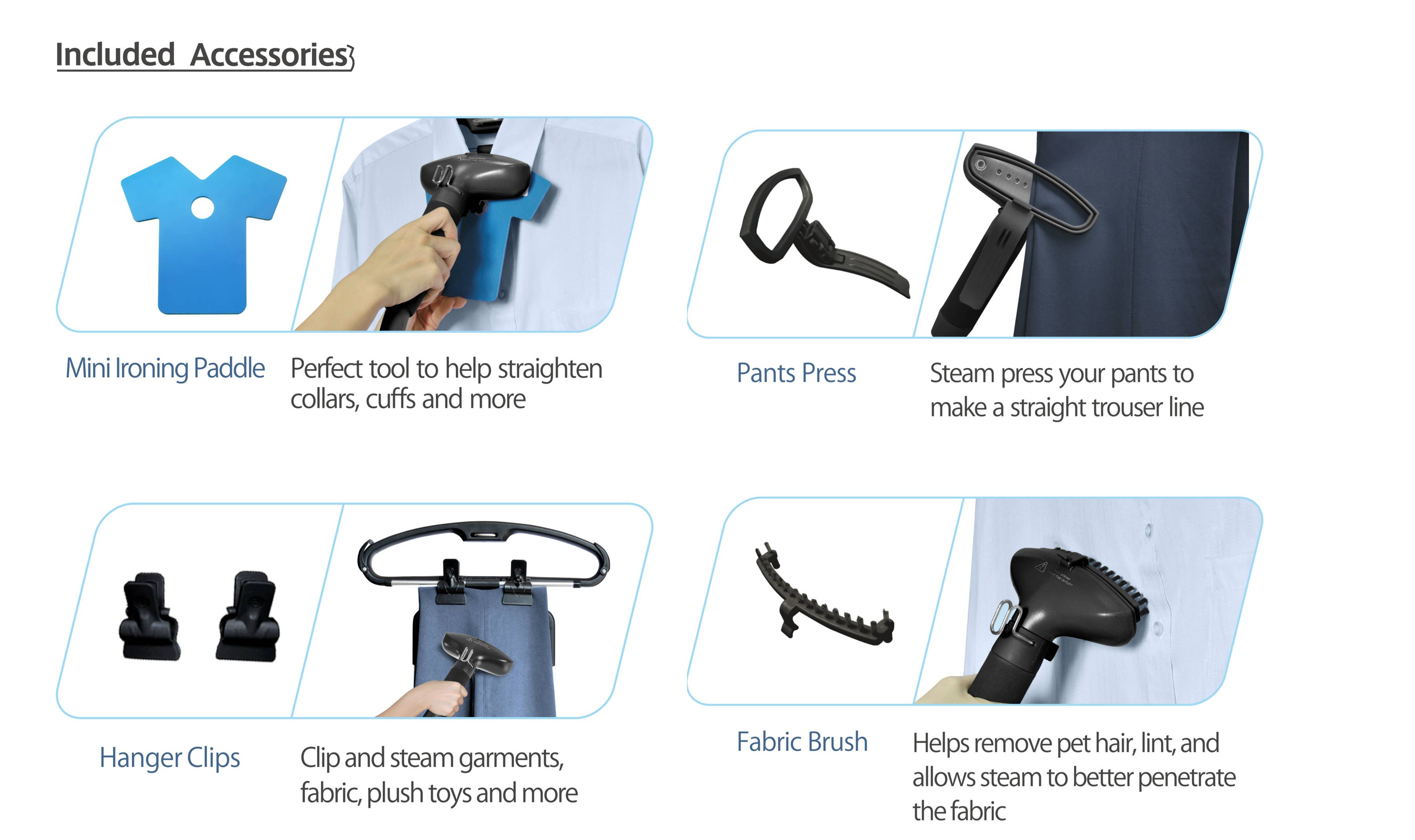 Salav-True & Tidy - Venta al por mayor Vaporizadores - Vaporizador de ropa de doble barra de alta resistencia con descalcificador adicional de 3 piezas7