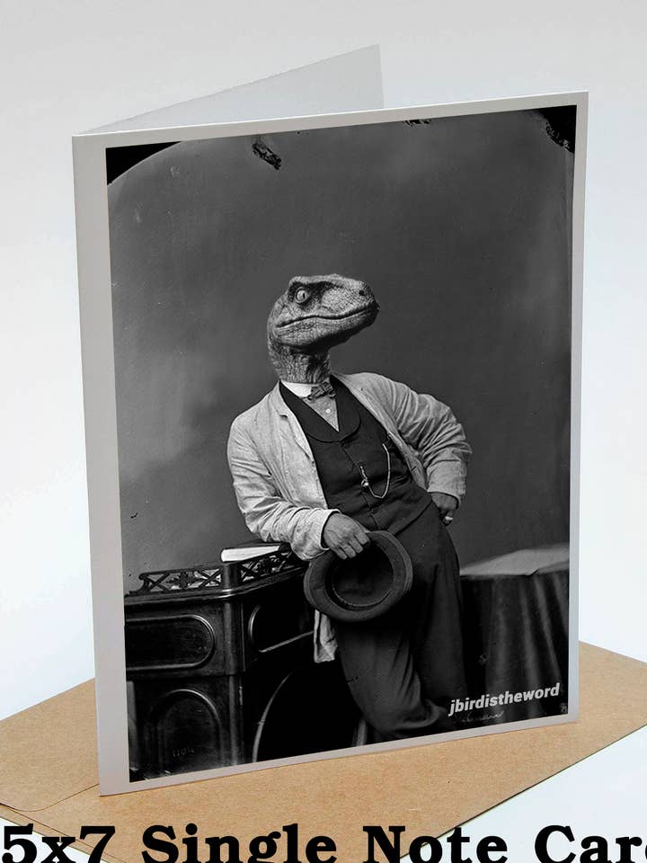 Velociraptor Cards Dapper Raptor Clever Girl Jurassic Park for wholesale by The Wild Oddisorium
