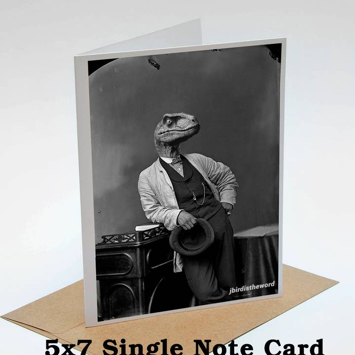The Wild Oddisorium - Wholesale Everyday Greeting Card - Velociraptor Cards Dapper Raptor Clever Girl Jurassic Park