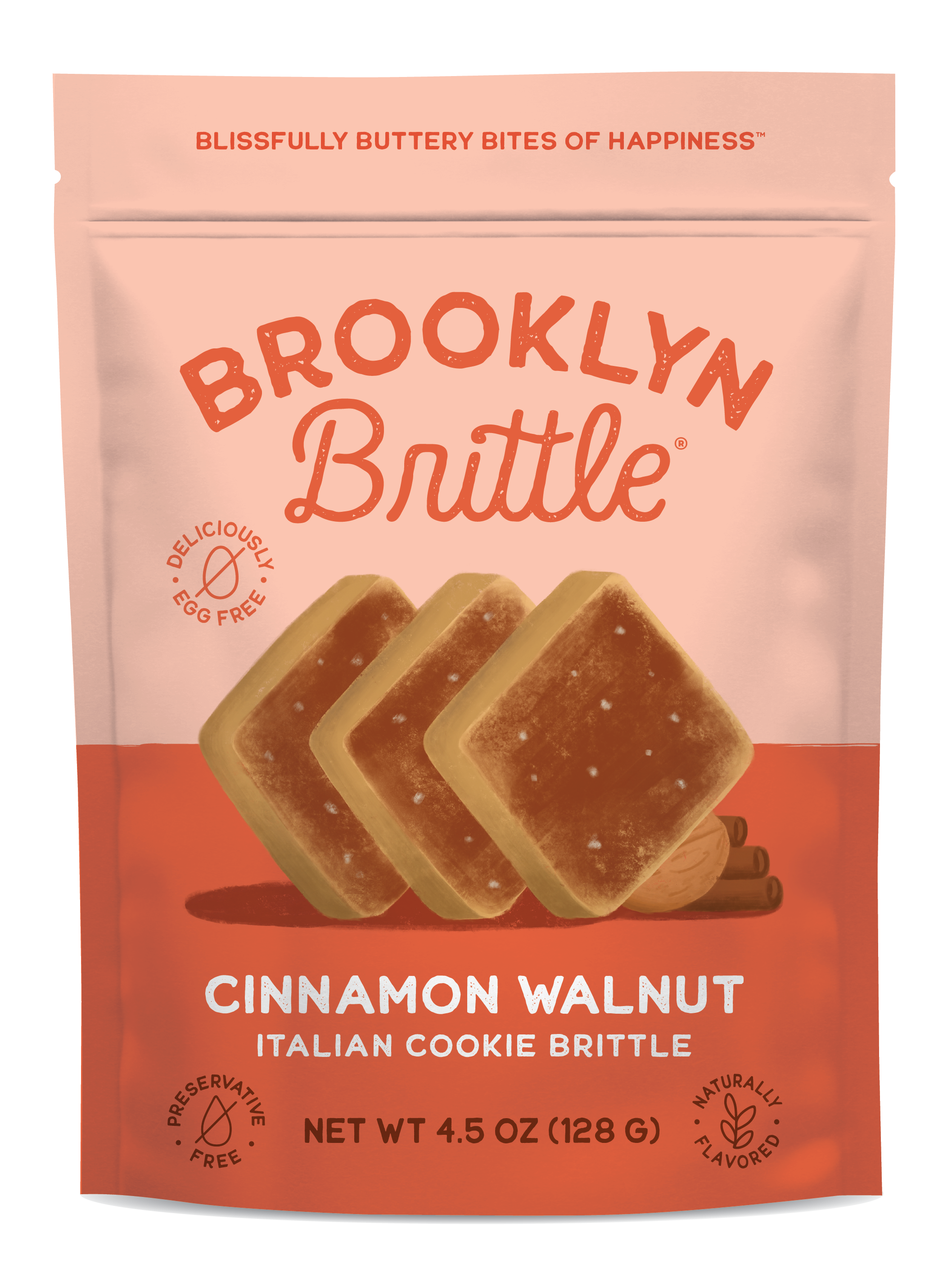 Brooklyn Brittle – wholesale Biscuit – Cinnamon Walnut Italian Cookie Brittle - Pouch Bag2