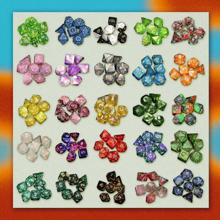 1985 Games - Wholesale Dice - Mystery Dice - full set of 7 Polyhedral Dice2