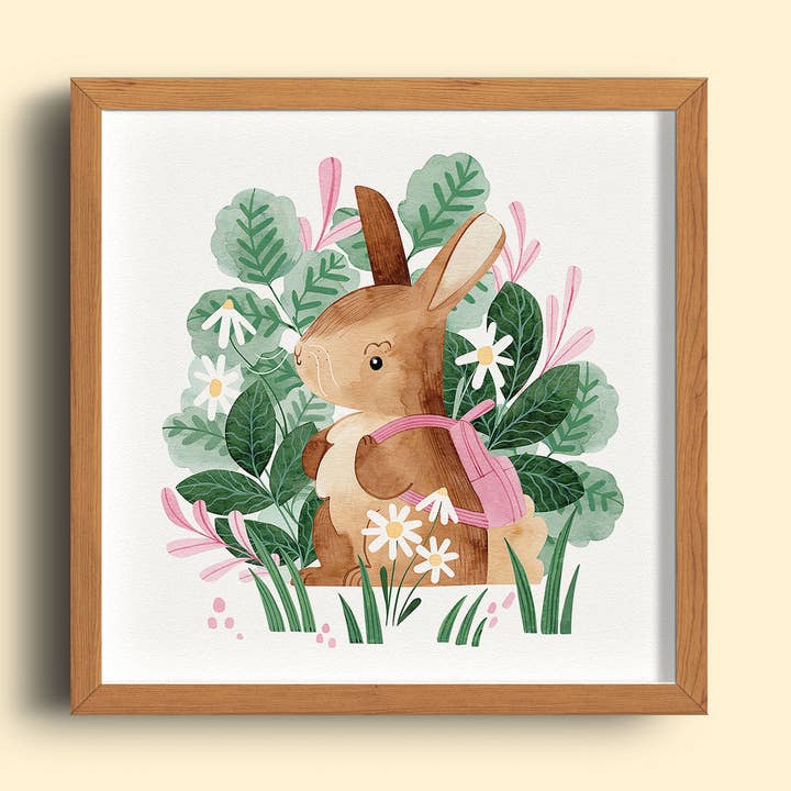 Forest Bunny Art Print for wholesale by Natà lia Juan Abelló