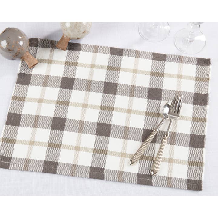 Grey Plaid Placemats for wholesale on Faire2
