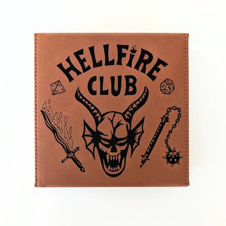 NTSD Gaming and Bookish Goods - Wholesale Dice - Hellfire Club - D&D - Vegan Leather Dice Box