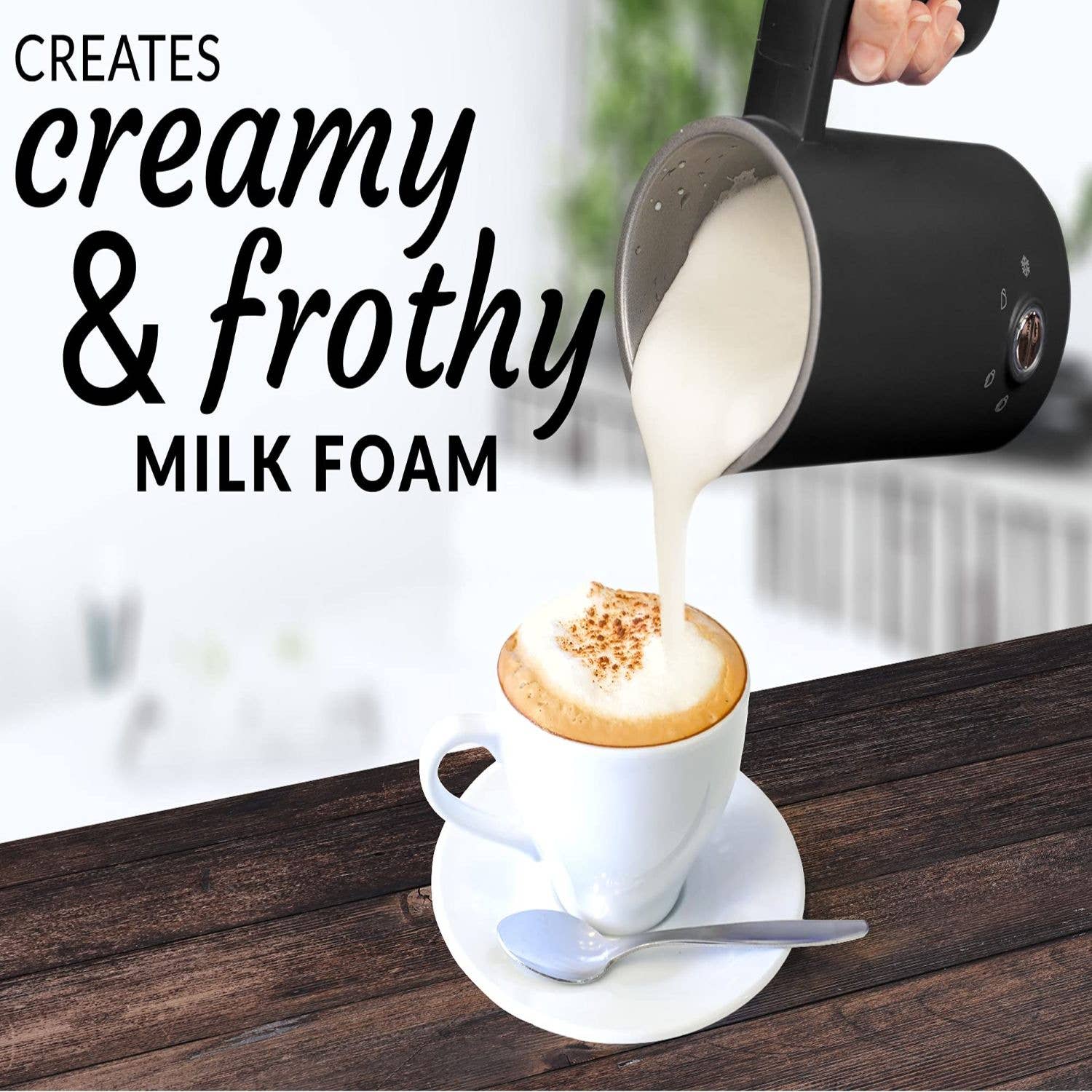 Zulay Kitchen - Wholesale Kitchen Appliance - 4-in-1 Electric Milk Frother & Steamer - 10oz Stainless5