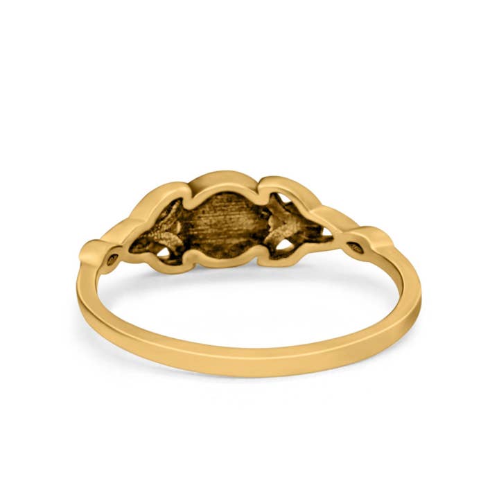 Gul Tone, Sterling Sølv Petite Dainty Celtic Crescent Moon Band for engroshandel på Faire3