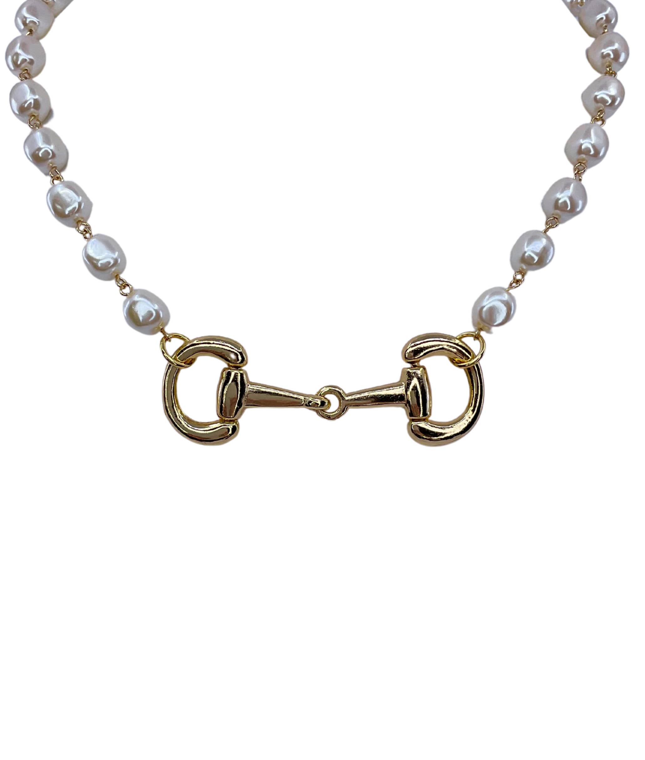 Erin Knight Designs - Vente Collier de perles - Perles fausses vintage avec mors de cheval vintage de 3,5 pouces