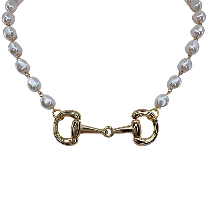 Erin Knight Designs - Vente Collier de perles - Perles fausses vintage avec mors de cheval vintage de 3,5 pouces0