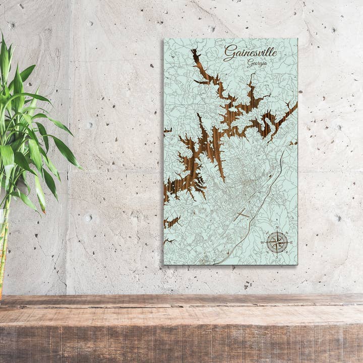 Fire and Pine Wood Maps - Venta al por mayor Mapas - Georgia: Mapa callejero de Gainesville