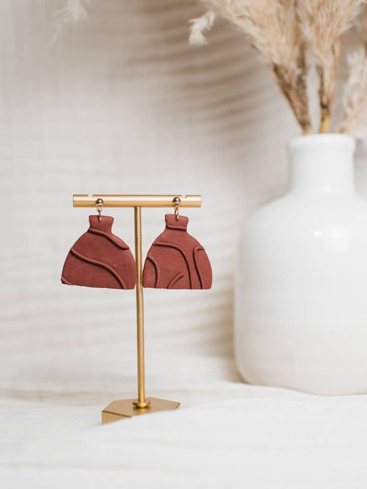 Rust Vase Dangles for wholesale by Rielle & Co.