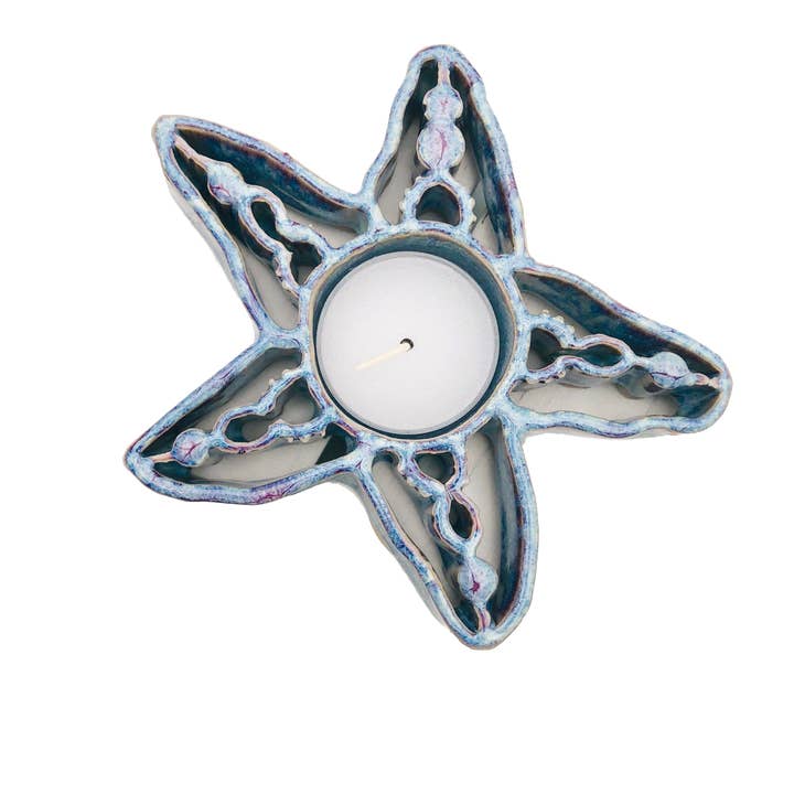 Starfish - Soporte para velas de té, cerámica de gres para venta al por mayor de Bay Pottery