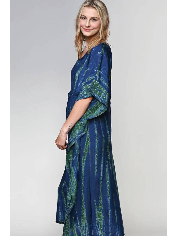 Bhawana Handicrafts - Wholesale Kaftan - Women's - 5 Piece Lot, Tie Dye Kaftan One Size Fit Plus Shibori Tie 6