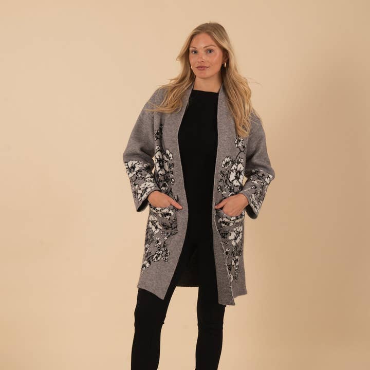 Fin Poppy Inarsia Cardigan Grå for engroshandel hos Vertigo Usa