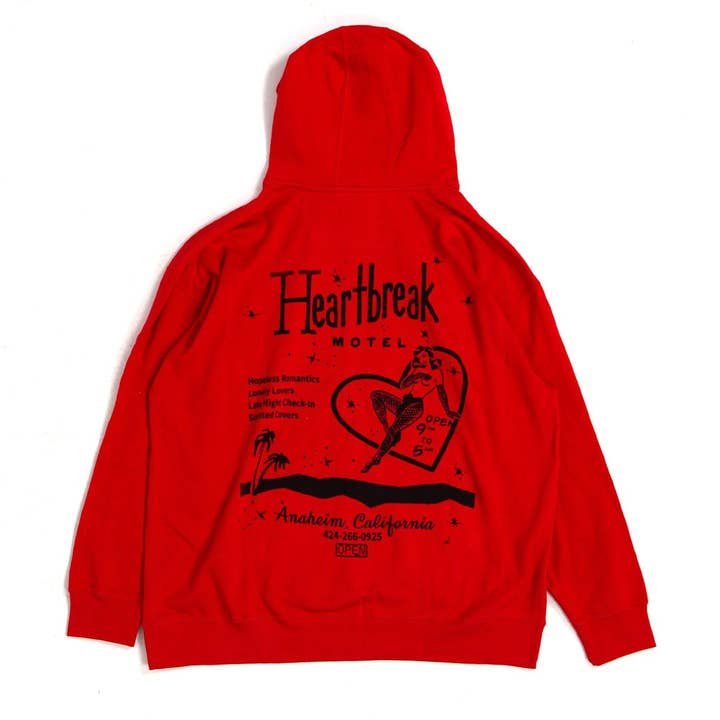 Heartbreak Motel Hoodie Red for wholesale by Open925