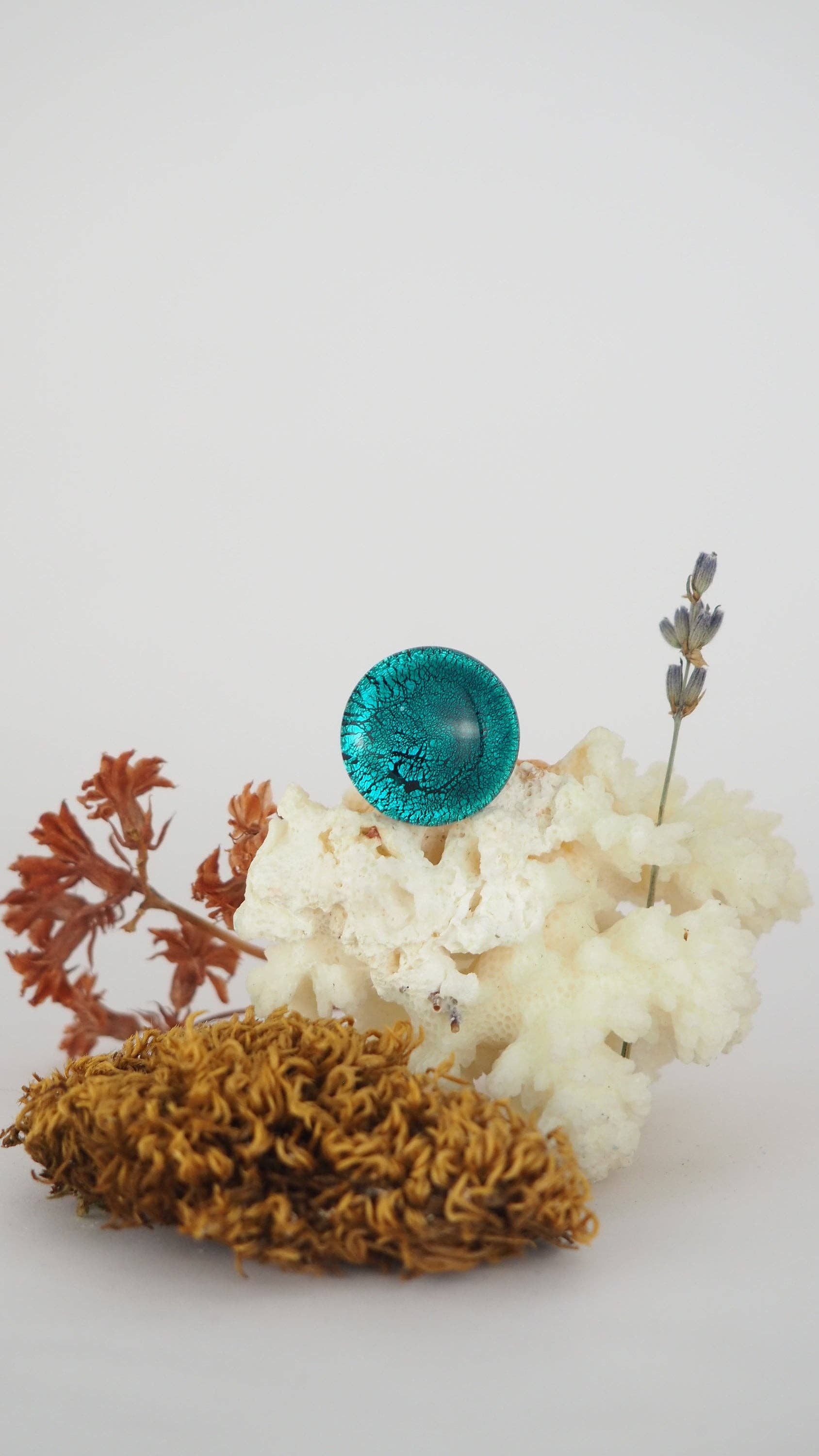 Drusilya Glass Art - Wholesale Cocktail/Statement Ring - Zaniah Ring Handmade Murano Glass Jewelry Lampworking1