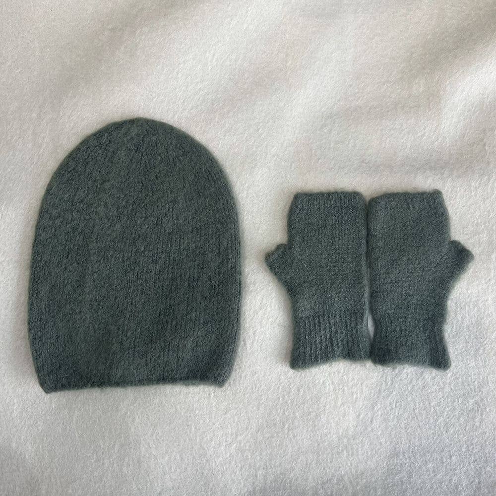 NOELINE – Conjunto de acessórios de inverno – Mulher por atacado – Chapéu alfa bebé & mitenes 7408/74028