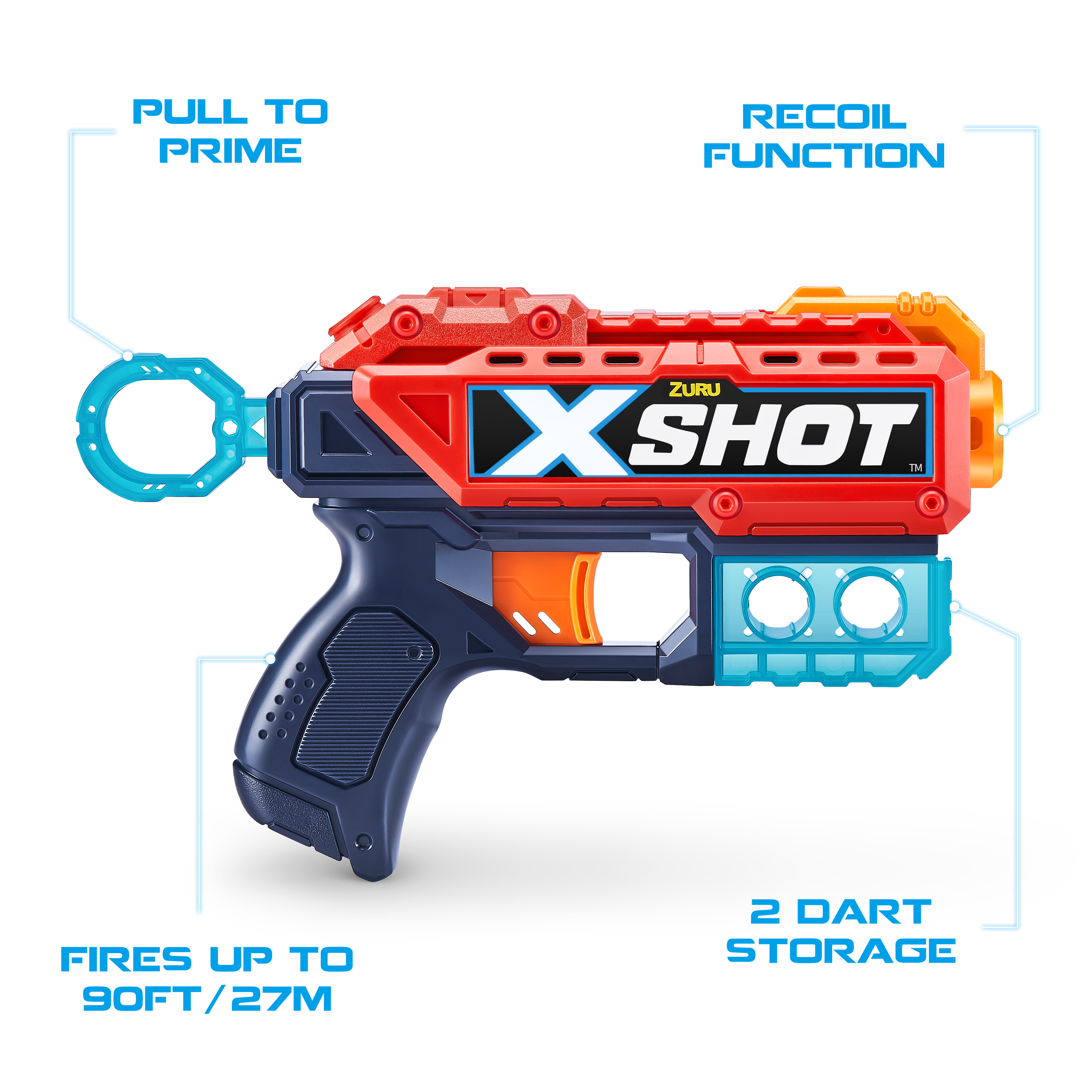 HGP Group - Vente Jouet classique – enfant - Pistolet mousse Zuru X-Shot Kickback2