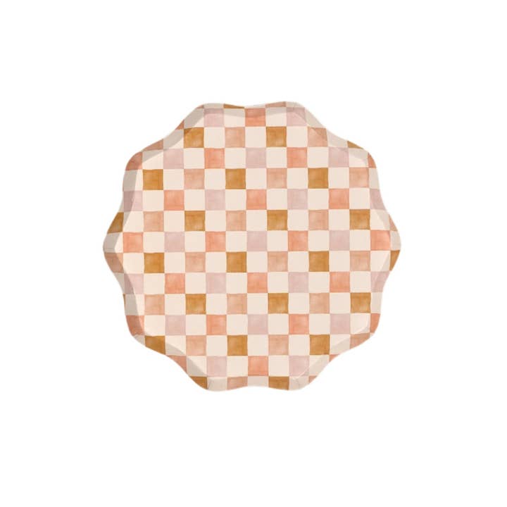HMY25-DP1- Harmony Plaid Dessert Plates for wholesale by Gatherings by Curated Paperie