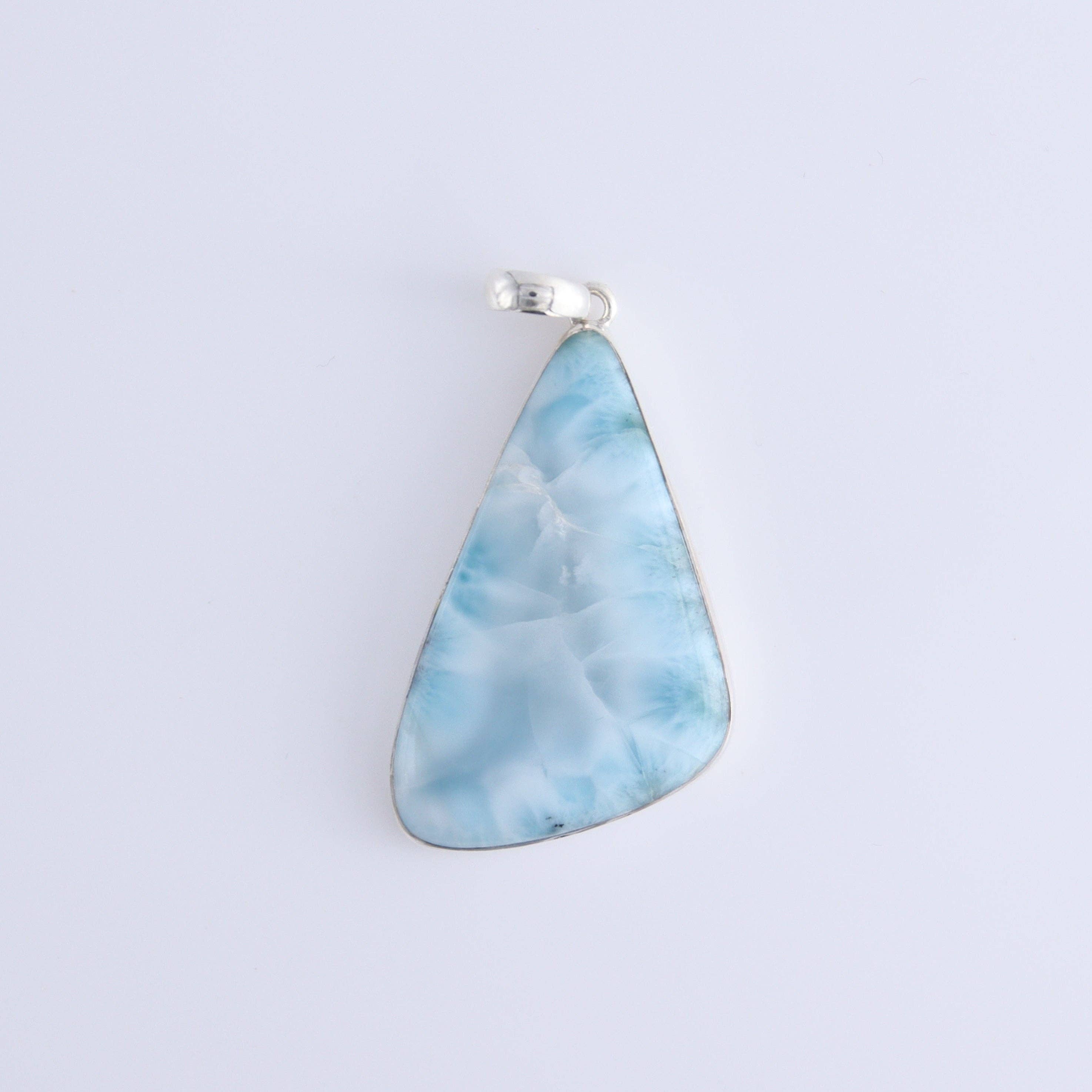 Mi Esperanza Minerals – wholesale Individual charm/pendant – One Large Larimar Sterling Silver Pendant (chain not included)1