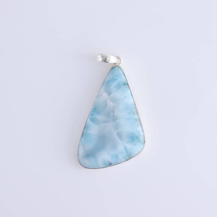 Mi Esperanza Minerals – wholesale Individual charm/pendant – One Large Larimar Sterling Silver Pendant (chain not included)1