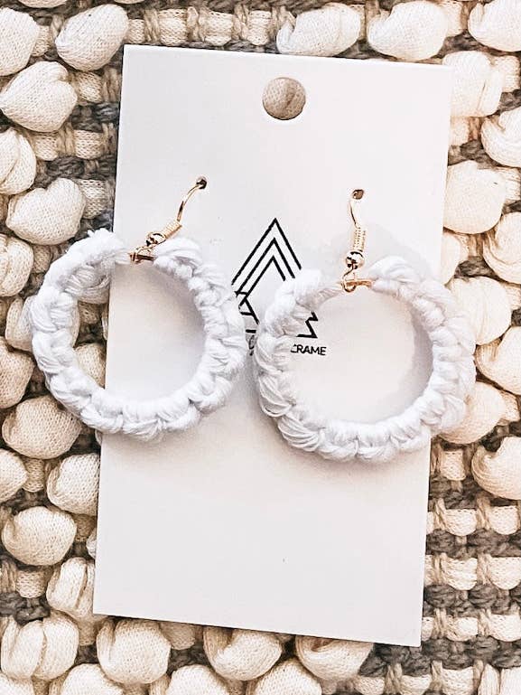 White hoops for wholesale by Purely Macrame
