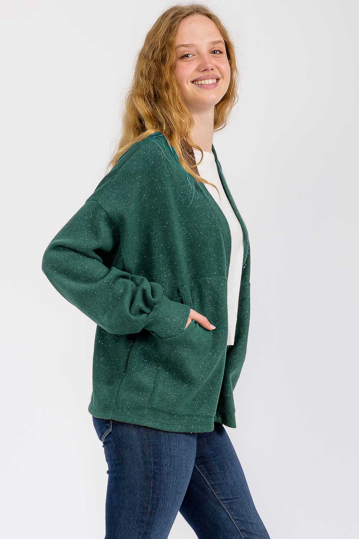 7th Ray – wholesale Cardigan – Women’s – Gold Glitter Detail Button Down Cardigan T604017