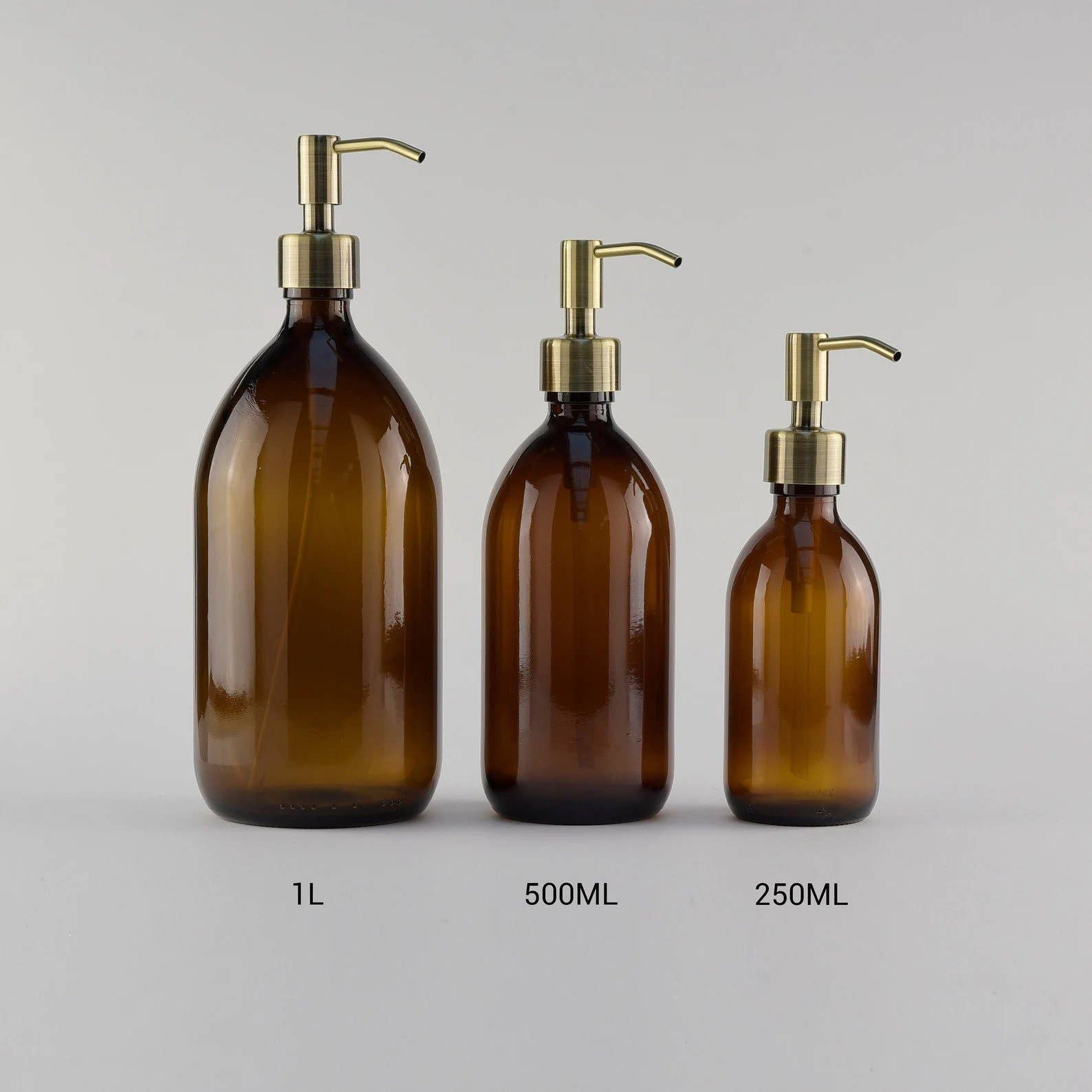 Little Crafts London LTD - Wholesale Soap Dispenser - Amber Glass Bottles Stainless Steel Pumps