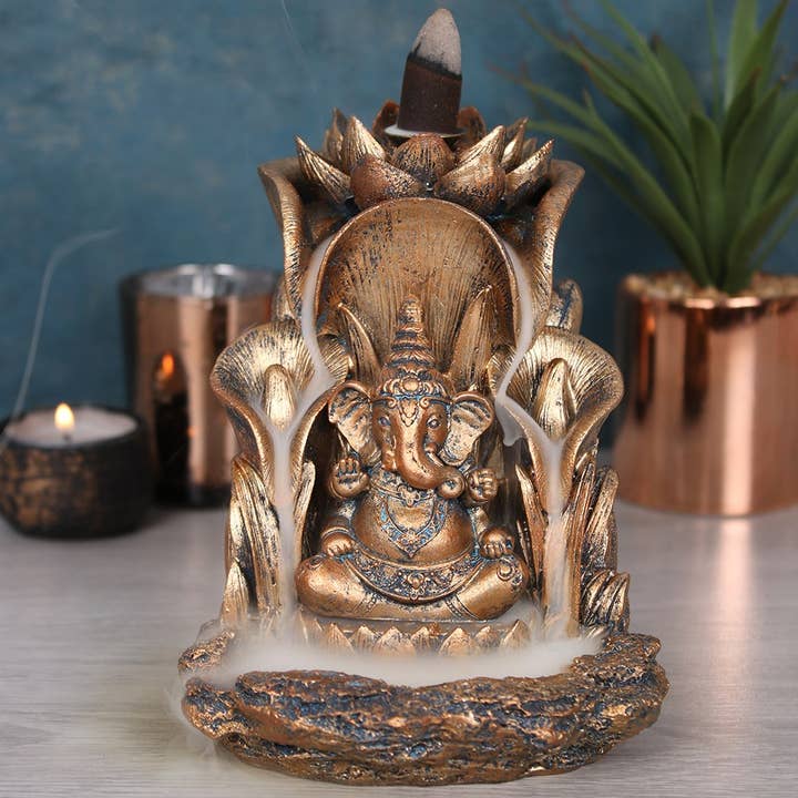 Something Different Wholesale - Wholesale Incense Holder - Bronze Ganesh Backflow Incense Burner