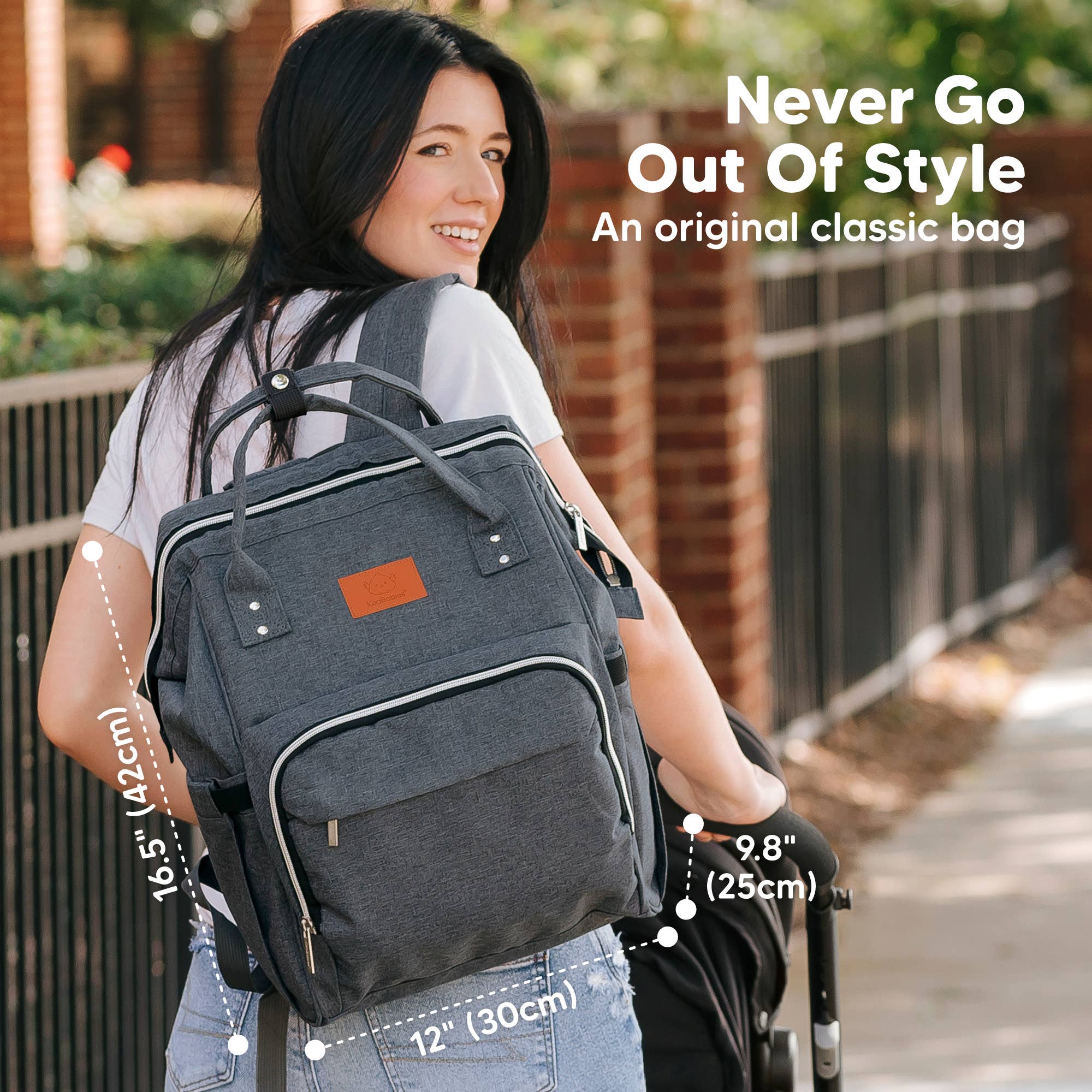 Mystic Gray Original Diaper Bag Backpack, Baby Bags with Changing Pad for wholesale on Faire1