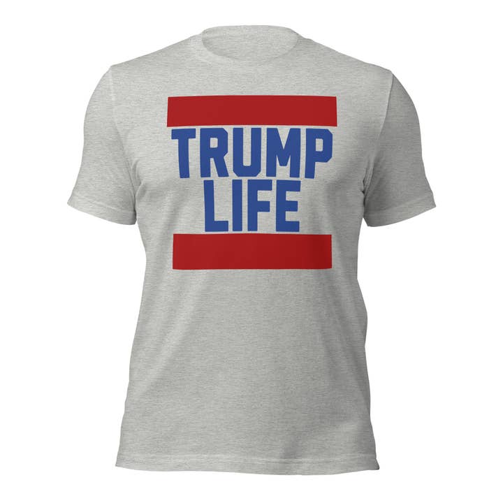 TRUMP LIFE, MAGA 2024, presidentval, patriotisk unisex-t-shirt för wholesale av Howlydog Studios