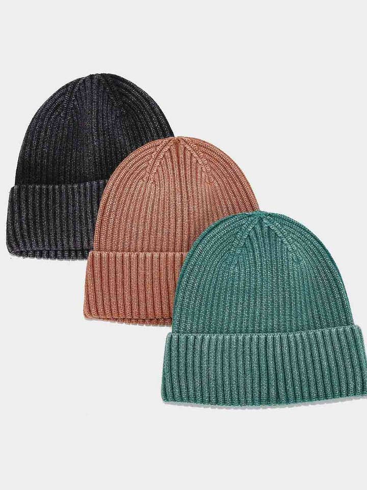 Berretto in Maglia Termica Invernale Lavato Vintage DP25G735 per la vendita all'ingrosso da parte di Dipped Shop