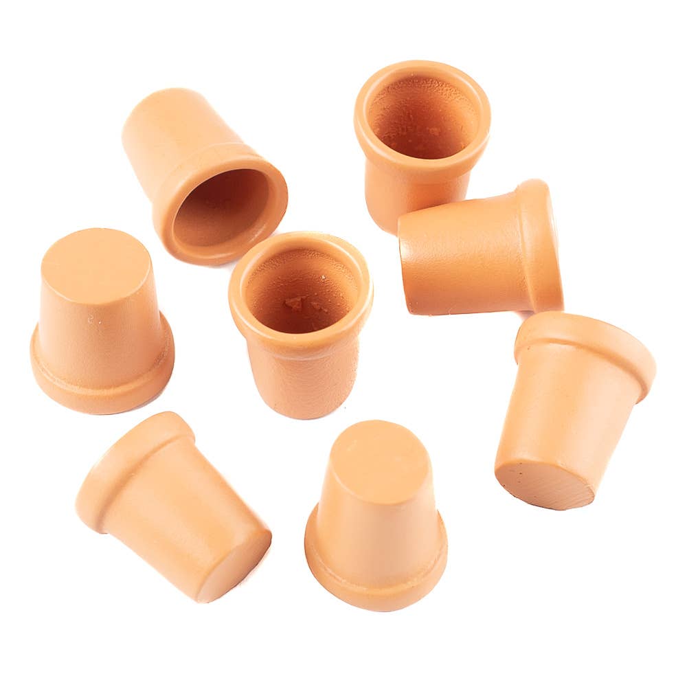 Factory Direct Craft - Wholesale Doll Accessory Kit - Kids - 5/8" Miniature Faux Terra Cotta Clay Look Pots (Pack of 8)1